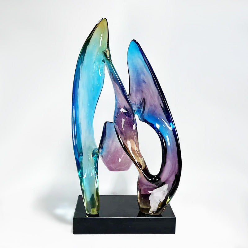 Modern Luxury Luminous Resin Sculpture – Art Sample for Model Apartments & Sales Gallery Decor