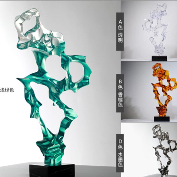 Creative Taihu Rock Sculpture: Transparent Resin Abstract Art for Contemporary Decor