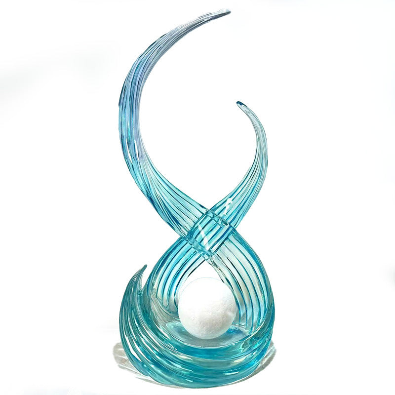 Modern Minimalist "Rising Fortune" Resin Sculpture – Transparent Decor for Living Room, Foyer & Hotel Lobby