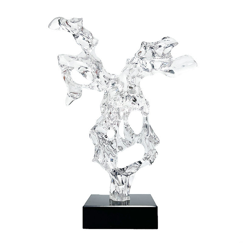 Contemporary Transparent Resin Sculpture - Creative Luxury Decor for Hotel, Living Room & TV Cabinet
