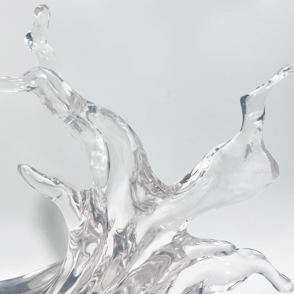 Creative Transparent Resin Wave Sculpture - Home & Hotel Decor for Entryway, Living Room, TV Cabinet