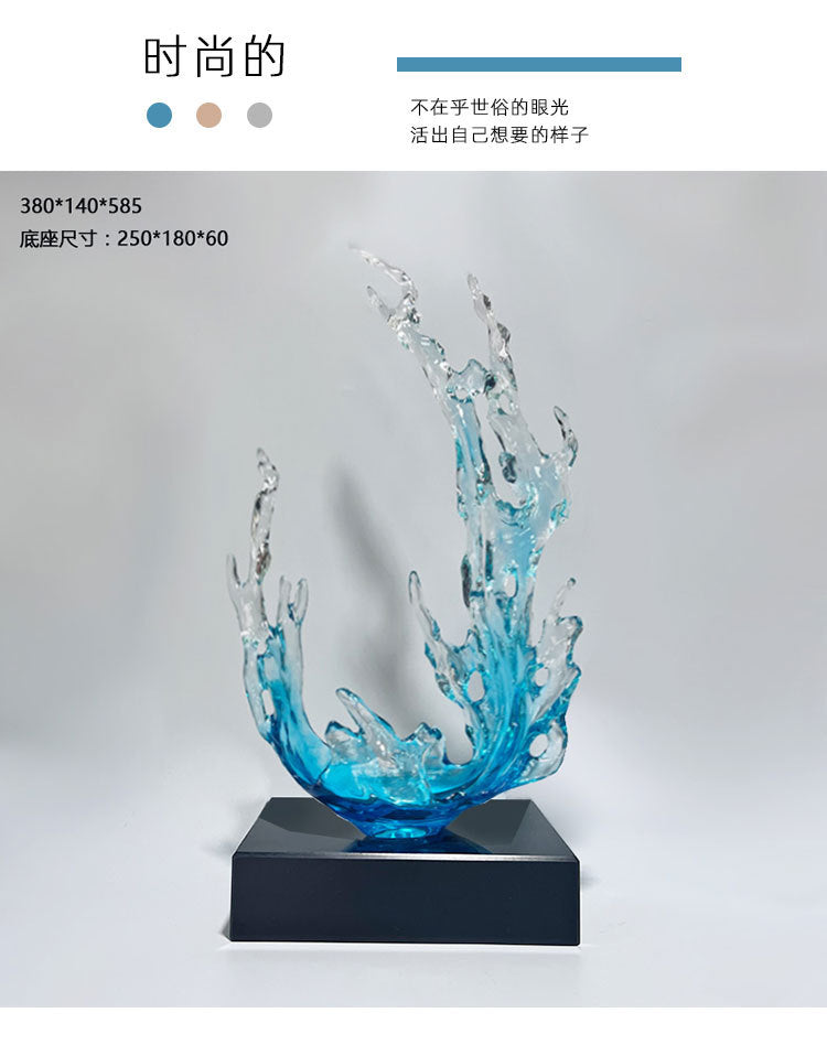 Oceanic Flow Art Centerpiece: Versatile Decor for Living Room, Entryway & Commercial Spaces