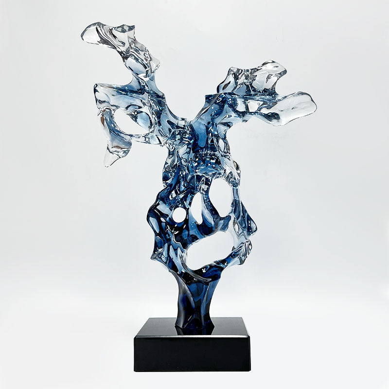 Contemporary Transparent Resin Sculpture - Creative Luxury Decor for Hotel, Living Room & TV Cabinet