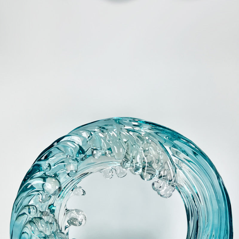 Contemporary Luxury "Flow" Resin Sculpture – Transparent Art Piece for Villa, Model Room & Hotel Decor