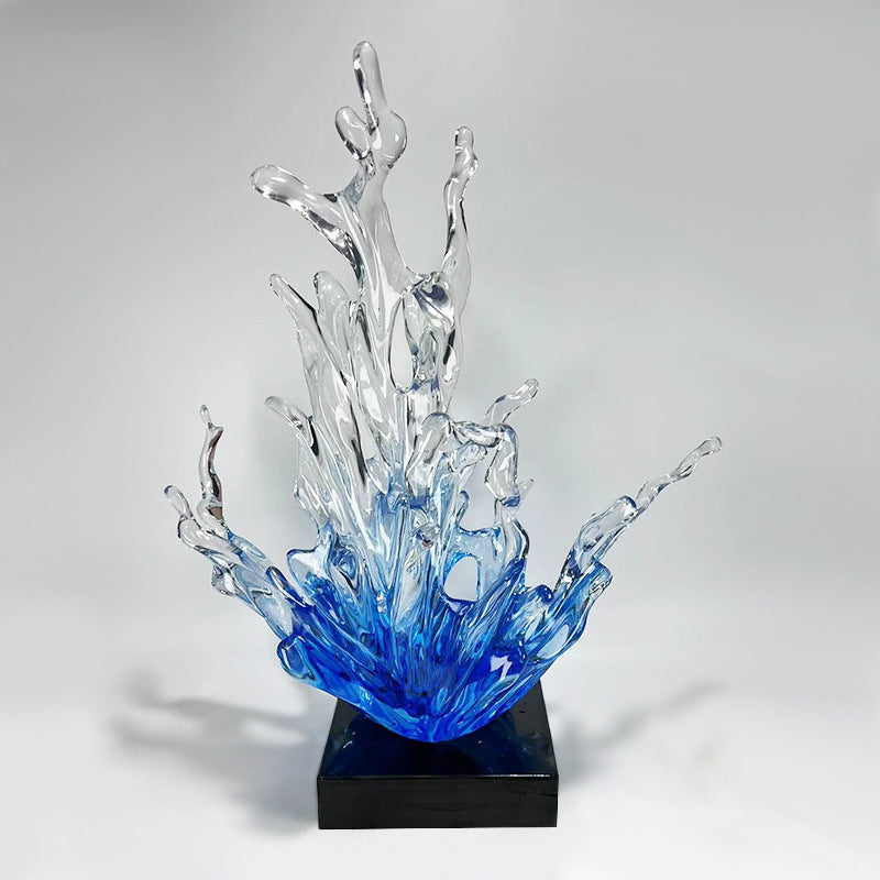 Creative Wave Resin Sculpture – Art Deco for Hotel Lobby, Clubhouse, Living Room & Showflat