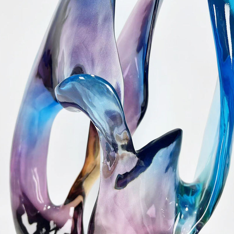 Modern Luxury Luminous Resin Sculpture – Art Sample for Model Apartments & Sales Gallery Decor