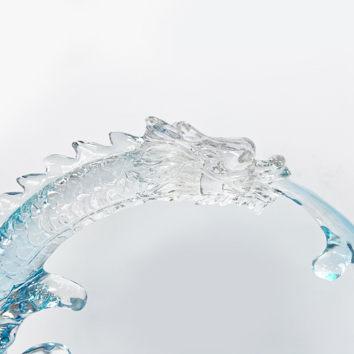 Wealth-Attracting Clear Resin Dragon Sculpture: Feng Shui Art for Living Room, TV Cabinet & Showflat