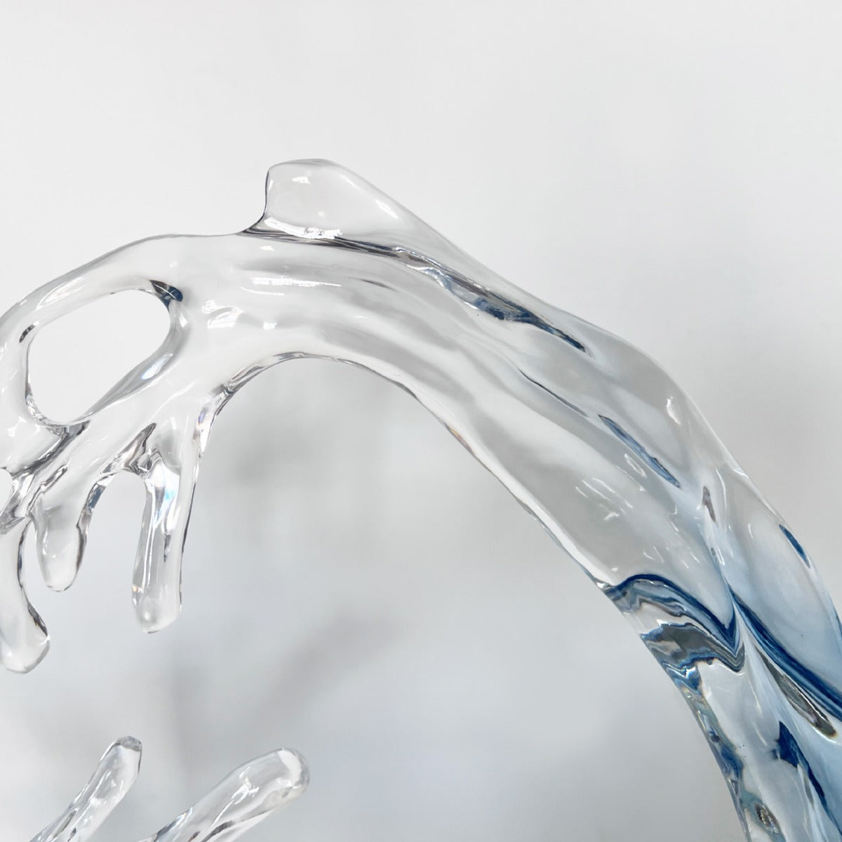 Modern Transparent Wave Sculpture "Rising Tide" - Art Decor for Bar, Hotel Foyer & Living Room
