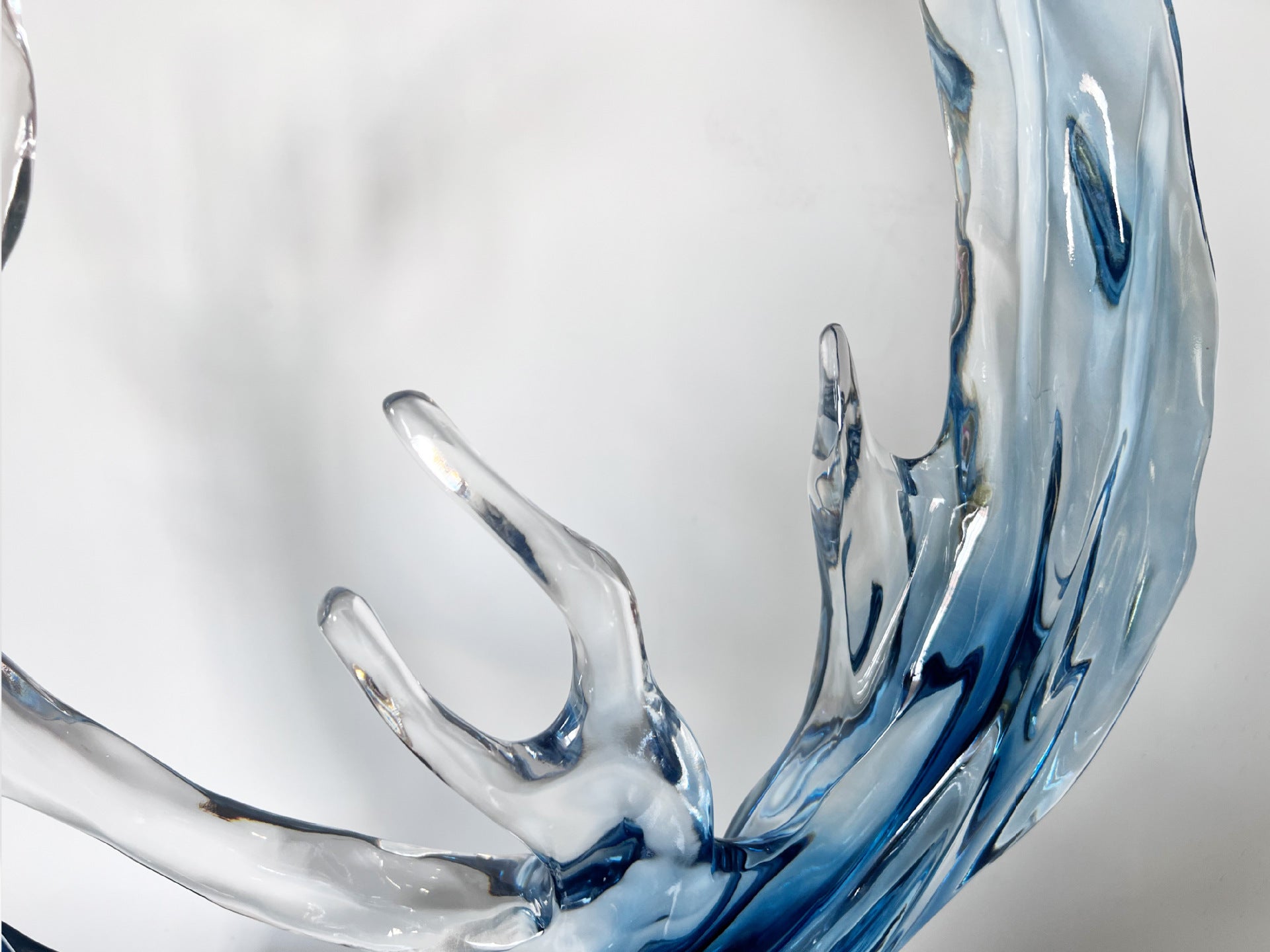 Modern Transparent Wave Sculpture "Rising Tide" - Art Decor for Bar, Hotel Foyer & Living Room