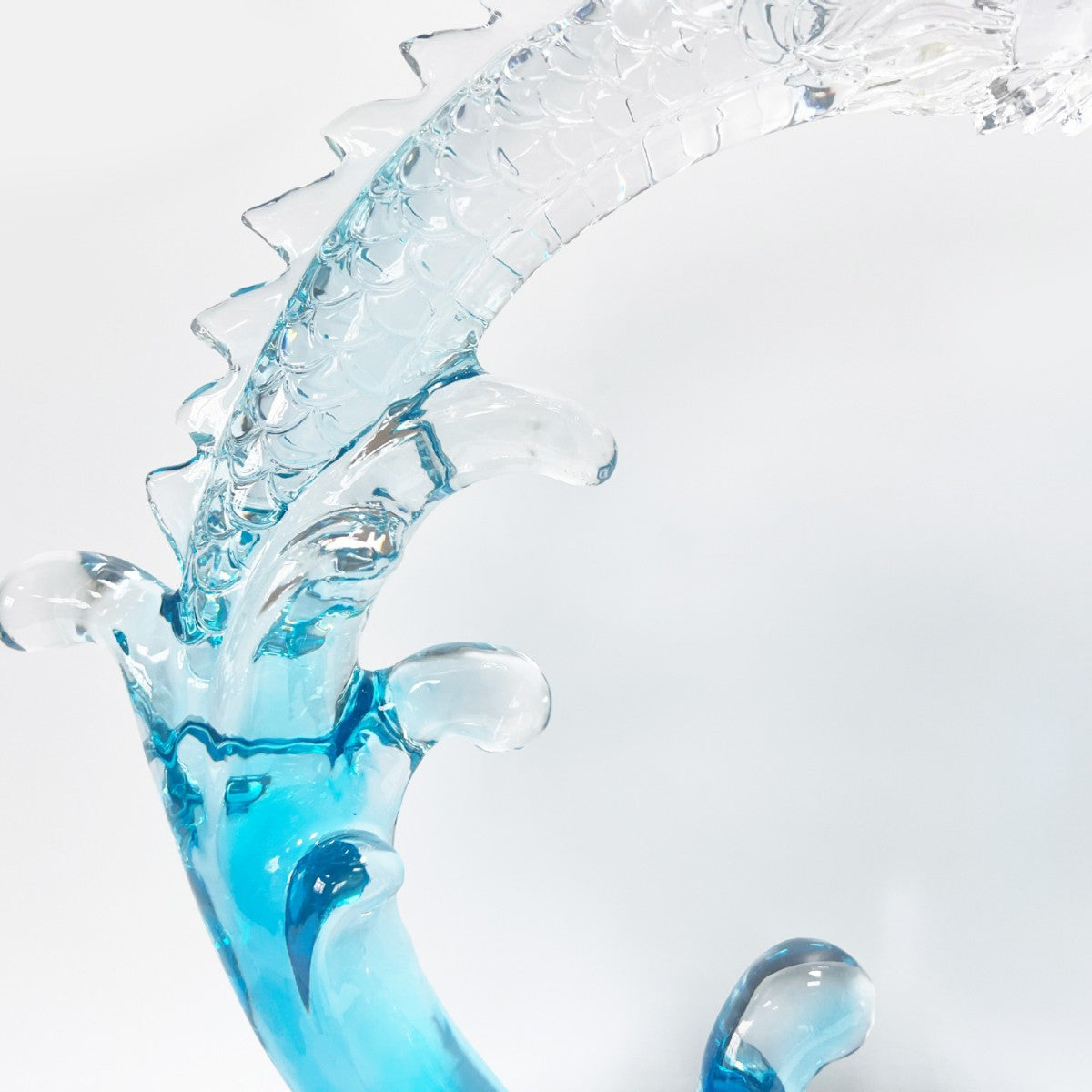 Wealth-Attracting Clear Resin Dragon Sculpture: Feng Shui Art for Living Room, TV Cabinet & Showflat