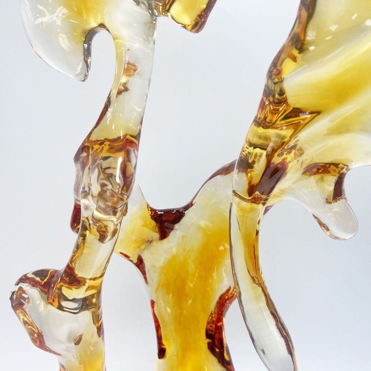 Creative Transparent Resin Sculpture: Taihu Rock-Inspired Ornament for Hotel Lobby, Showflat & Home Decor