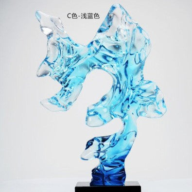 Creative Taihu Rock Sculpture: Transparent Resin Abstract Art for Contemporary Decor