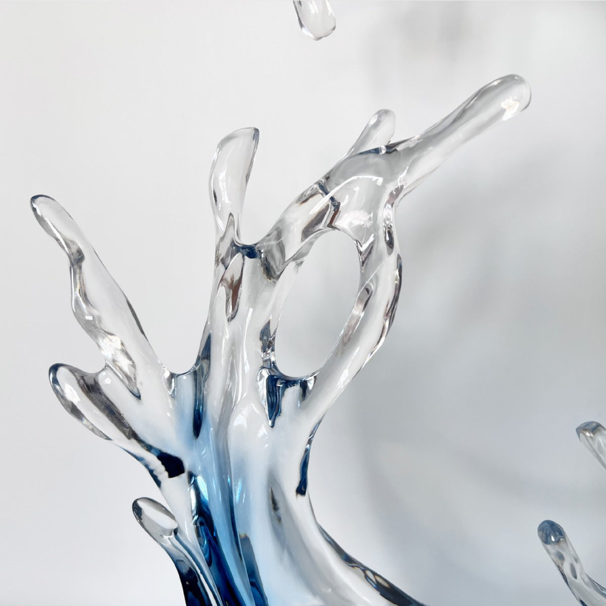 Modern Transparent Wave Sculpture "Rising Tide" - Art Decor for Bar, Hotel Foyer & Living Room