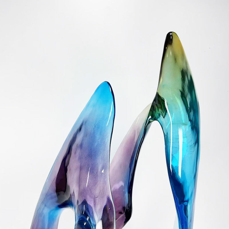 Modern Luxury Luminous Resin Sculpture – Art Sample for Model Apartments & Sales Gallery Decor