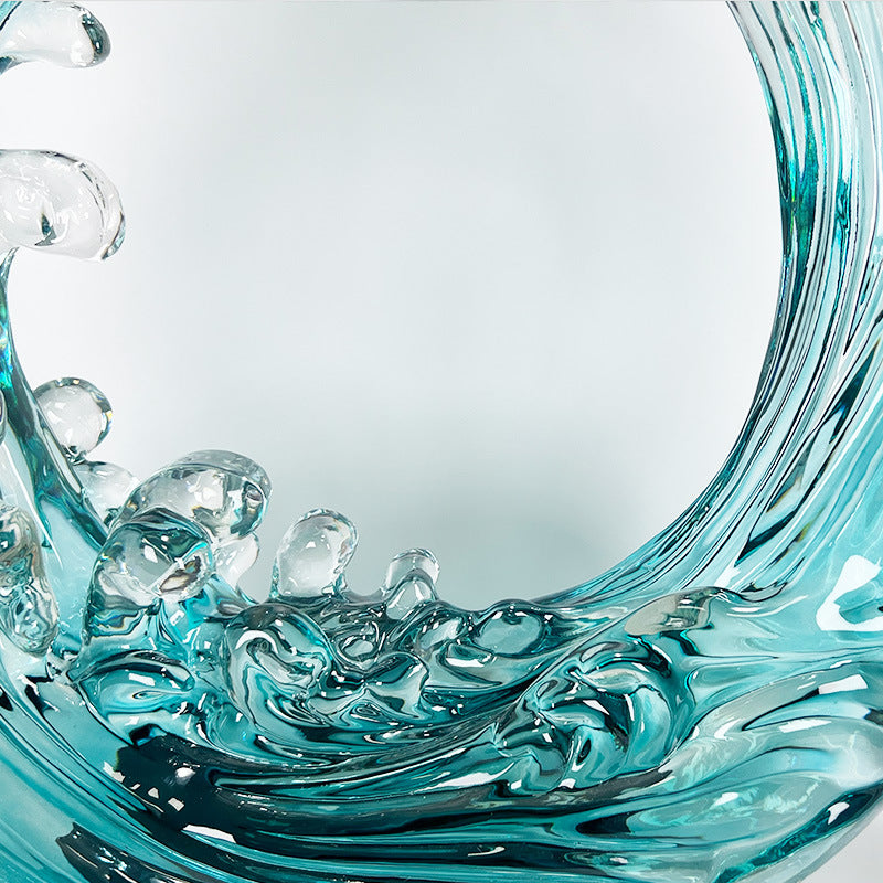 Contemporary Luxury "Flow" Resin Sculpture – Transparent Art Piece for Villa, Model Room & Hotel Decor