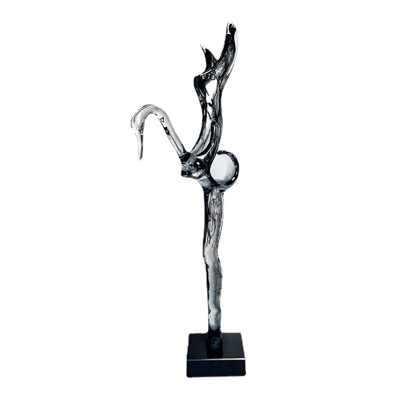 Transparent Resin Swan Sculpture: Modern Home Decor for Desktop, Living Room, Foyer & Show Flat