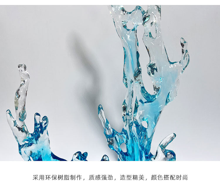 Oceanic Flow Art Centerpiece: Versatile Decor for Living Room, Entryway & Commercial Spaces