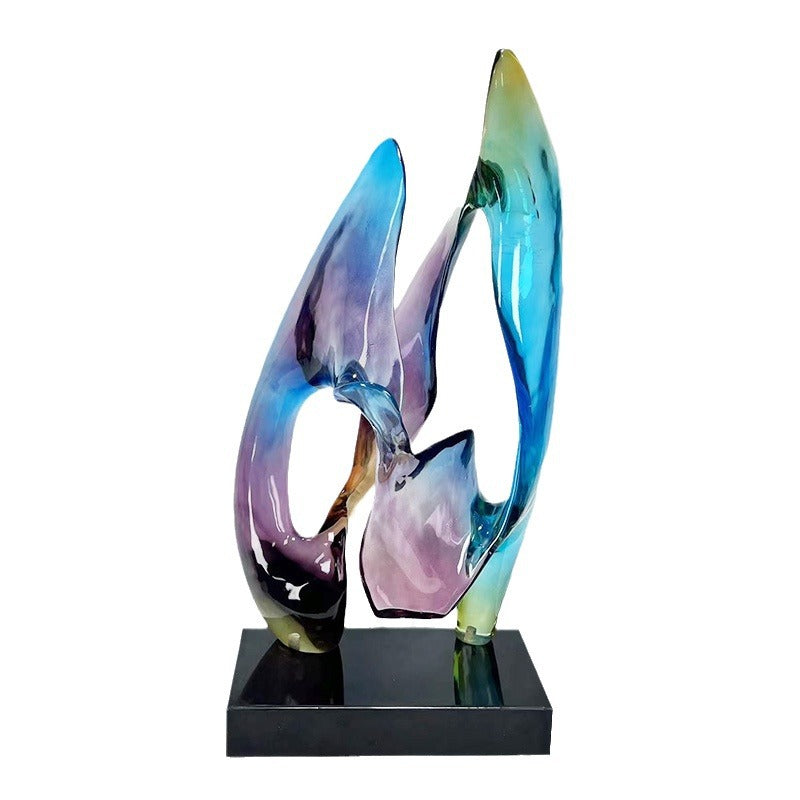 Modern Luxury Luminous Resin Sculpture – Art Sample for Model Apartments & Sales Gallery Decor