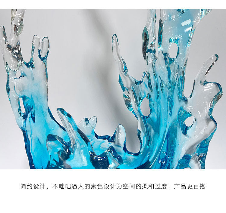Oceanic Flow Art Centerpiece: Versatile Decor for Living Room, Entryway & Commercial Spaces