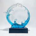 Wealth-Attracting Clear Resin Dragon Sculpture: Feng Shui Art for Living Room, TV Cabinet & Showflat