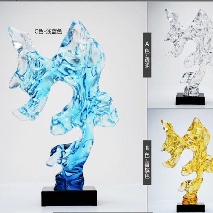 Creative Taihu Rock Sculpture: Transparent Resin Abstract Art for Contemporary Decor