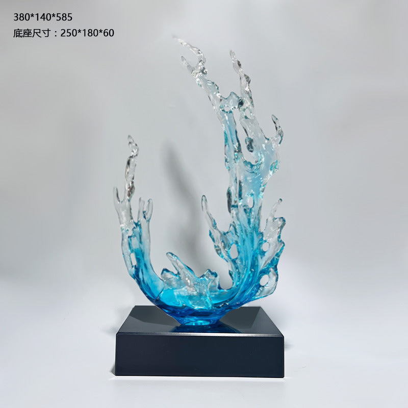 Oceanic Flow Art Centerpiece: Versatile Decor for Living Room, Entryway & Commercial Spaces