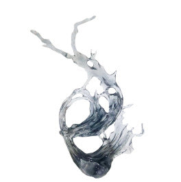 Modern Minimalist Wave Sculpture: Clear Resin Art for Hotel Lobby, Entryway & Home Decor