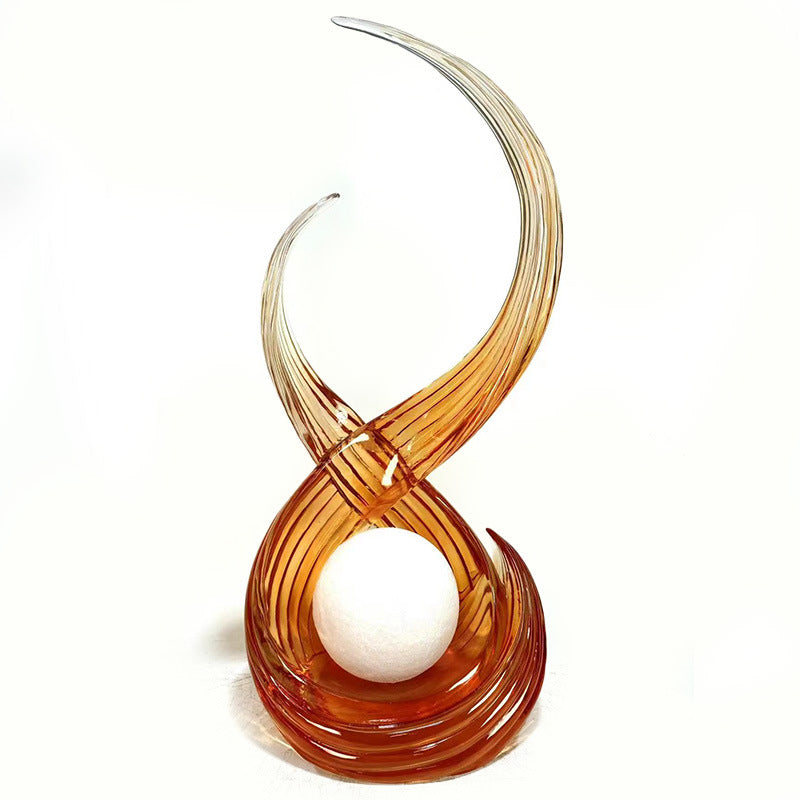 Modern Minimalist "Rising Fortune" Resin Sculpture – Transparent Decor for Living Room, Foyer & Hotel Lobby
