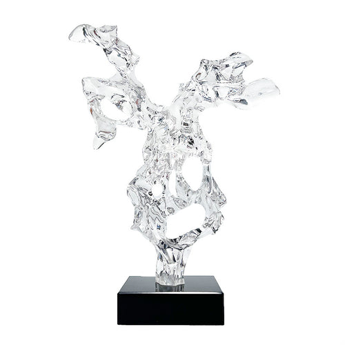 Contemporary Transparent Resin Sculpture - Creative Luxury Decor for Hotel, Living Room & TV Cabinet